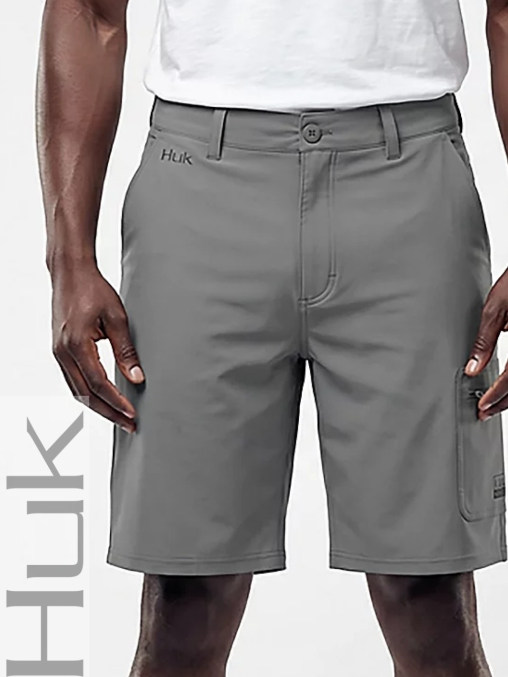 NWT Huk Men's NXTLVL Shorts 10.5 in- LIGHT GREY
